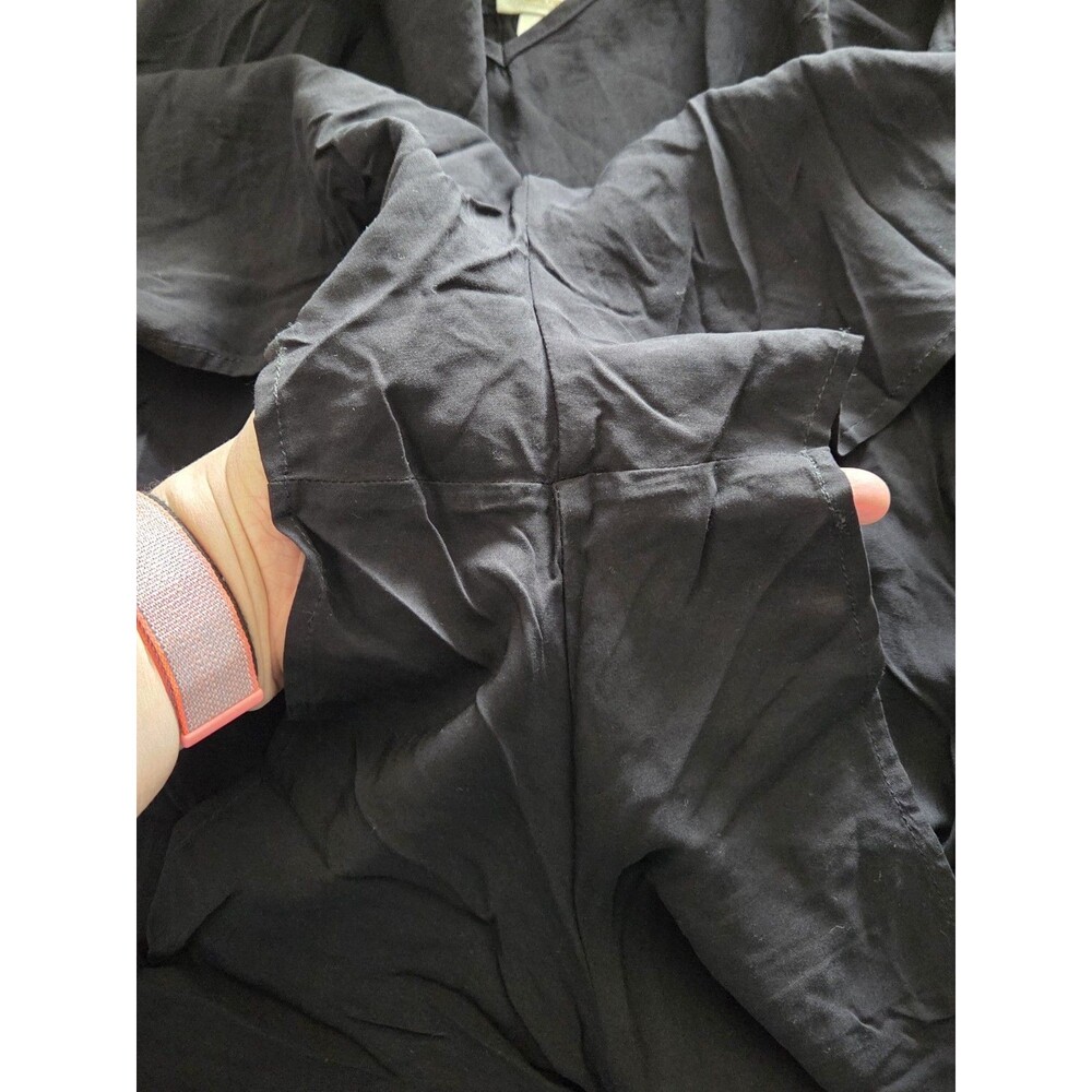 Kate Spade Black Romper | Tie Strap | Smocked Back | Size M | Pockets | NWT - Picture 6 of 11